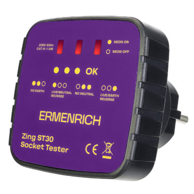 Тестер за захранващи контакти ermenrich zing st30